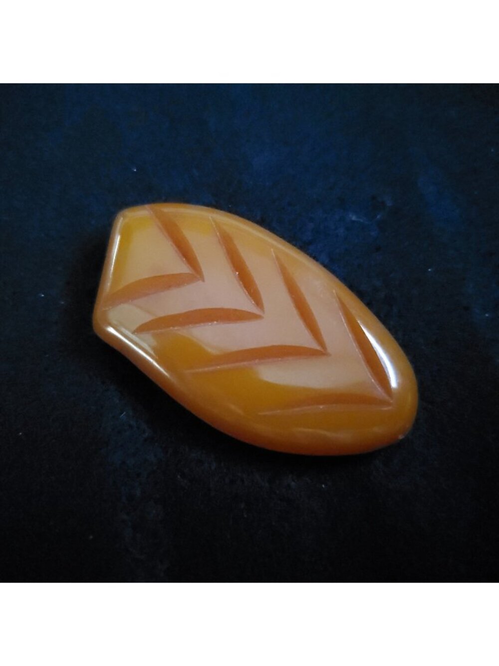 Vintage Bakelite Dress Clip Leaf Brown 2"